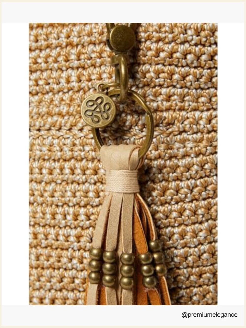 Hand Crochet Crossbody Purse with Adjustable Strap, Recycled Lining - Picture 4 of 5